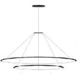 Pendant Circular Outward 2 Rings (ø900 ø600) LED 77.3W 3763lm 3000K Black