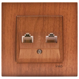 Novella Walnut Tree Two Gang Data Socket (2xCAT5)