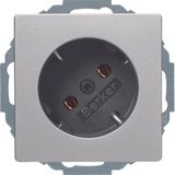 Socket outlet 45°, Q.1/Q.3, alu velvety, lacquered