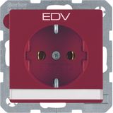 SCHUKO soc. out. "EDV" imprint, Q.1, red velvety