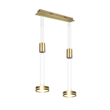 Franklin LED pendant 2-pc matt brass