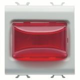 PROTRUDING INDICATOR LAMP - 12V ac/dc / 230V ac 50/60 Hz - RED - 2 MODULES - SATIN WHITE - CHORUSMART