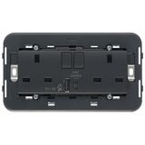 2 2P+E13ABS socket+switch+A/C-USB grey