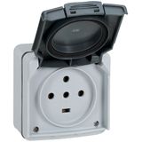 Socket outlet Plexo IP 55 - 20 A - 3P+N+E - 230 V~ - surface mounting - grey