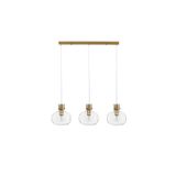 Clear Glass  White Cord  Brass Gold Metal   LED E27 3x12 Watt 230 Volt   IP20 Bulb Excluded  L: 86 H1: 25 H2: 175 cm Adjustable Height