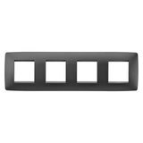 ONE INTERNATIONAL PLATE - PAINTED TECHNOPOLYMER - 2+2+2+2 MODULES HORIZONTAL - SATIN BLACK - CHORUSMART