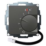 UP floor controller 10-40C, anthracite 55x55, AC230V, 16 A, 1 NO contact, PWM / 2 point control, power switch, TA, LED display, remote sensor