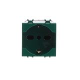 2P+E socket outlet, 16A - 250V~, P30/17 type, GREEN Italian type Bipasso Green - Chiara