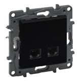 Double RJ45 socket Niloé Step category 6 UTP black