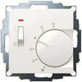 UP room controller, RAL9010 glossy 55x55, 5-30C, AC 24V, 1 opener 10 A at DC 24 V 100 W, temperature reduction approx. 4K