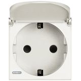 AXOLUTE - SOCKET 2P + E 10/ 16A WITH COVER WHITE