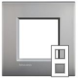 LL - COVER PLATE 2X2P 71MM NICKEL MAT