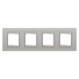 LUX INTERNATIONAL PLATE - IN GLASS - 2+2+2+2 MODULES HORIZONTAL - NATURAL REFLECTION - INNER FRAME MATT LIGHT BRONZE - CHORUSMART