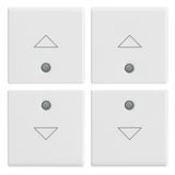 Four half-buttons 1M arrow symbol white