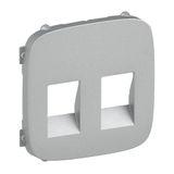 Cover plate Valena Allure - double loudspeaker socket - aluminium