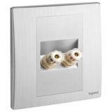 Mallia Senses 1 gang single loudspeaker socket outlet - Brushed Aluminium