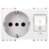 2P+E 16A P30 outlet+C16 CB white