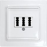 3-socket TAE cover for E-Design55 frames, pure white glossy