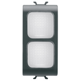 DOUBLE INDICATOR LAMP - OPAL - 1 MODULE - SATIN BLACK - CHORUSMART