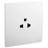 Mallia Senses - 1 gang EURO/US socket outlet - 16A - 2 Poles with earth - Matt White