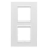 LUX INTERNATIONAL PLATE - IN METAL - 2+2 MODULES VERTICAL - MONOCHROME SATIN WHITE - CHORUSMART