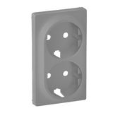 Cover plate Valena Life - 2x2P+E socket - German standard - aluminium