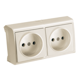 Vera Beige Two Gang Socket