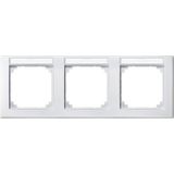 M-SMART frame, 3-fold with label holder, horizontal installation, polar white