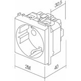 SOCKET SCHUKO+KS 2P+E 16A 250V~ 2M AO 6218062