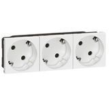 Multi-support multiple socket Mosaic - 3 x 2P+E automatic terminals - standard