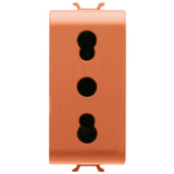 ITALIAN STANDARD SOCKET-OUTLET 250V ac - FOR DEDICATED LINES - 2P+E 16A DUAL AMPERAGE - P11-P17 - 1 MODULE - ORANGE - CHORUSMART