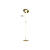 Quebec LED floor lamp uplighter matt brass