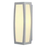 MERIDIAN BOX wall lamp, E27, max. 20W, sensor, silvergrey