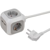 ALEA-Power USB-Charger Socket cube 4-way, 1.4m H05VV-F 3G1.5