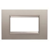 LUX PLATE - IN METAL - 4 MODULES - BRUSHED ALUMINIUM - INNER FRAME MATT LIGHT BRONZE - CHORUSMART