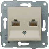 Karre Plus-Arkedia Beige Two Gang Data Socket (2xCAT5)