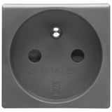 FRENCH STANDARD SOCKET-OUTLET 250V ac - 2P+E 16A - 2 MODULES - SYSTEM BLACK