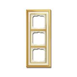 1723-838-500 Cover Frame Busch-dynasty® polished brass ivory white