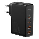 Wall Quick Charger GaN2 Pro 100W 2xUSB + 2xUSB-C QC4+ PD3.0 with USB-C Cable, Black