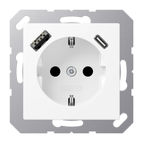 SCHUKO socket with USB type AC A1520-15CAWWM