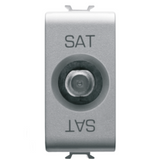 COAXIAL TV/SAT SOCKET-OUTLET, CLASS A SHIELDING - FEMALE F CONNECTOR - DIRECT WITH CURRENT PASSING - 1 MODULE - TITANIUM - CHORUSMART