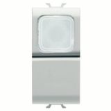 PUSH-BUTTON 1P 250V ac - NO 16A -  OPAL DIFFUSER - 1 MODULE - SATIN WHITE - CHORUSMART