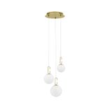 Satin Gold Metal   & Opal White Glass   LED 25.8 Watt 230 Volt   2521Lm 3000K IP20  D: 39 H: 180 cm  Adjustable Height