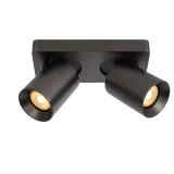 Lucide NIGEL - Ceiling spotlight - LED Dim to warm - GU10 - 2x5W 2200K/3000K - Black Steel