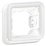 Plate support Plexo IP55 antibacterial - 1 gang - modular - Artic white