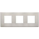 Plate 4M(2+2+2)x71mm met. brushed nickel