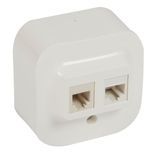 RJ11 + RJ45 socket Forix UTP category 5e surface mounting white