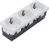 socket outlet 3-g Rastec 33° pure white