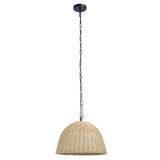 DE-0213-NAT Pendant IP20 CORTIC E27 15 Black Natural rattan