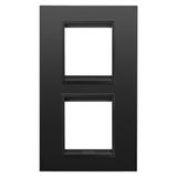 LUX INTERNATIONAL PLATE - IN METAL - 2+2 MODULES VERTICAL - MONOCHROME SATIN BLACK - CHORUSMART